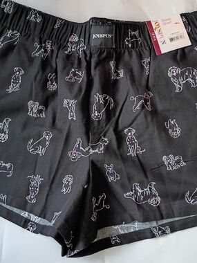 Joyspun  Black Dog-Print Sleep Shorts